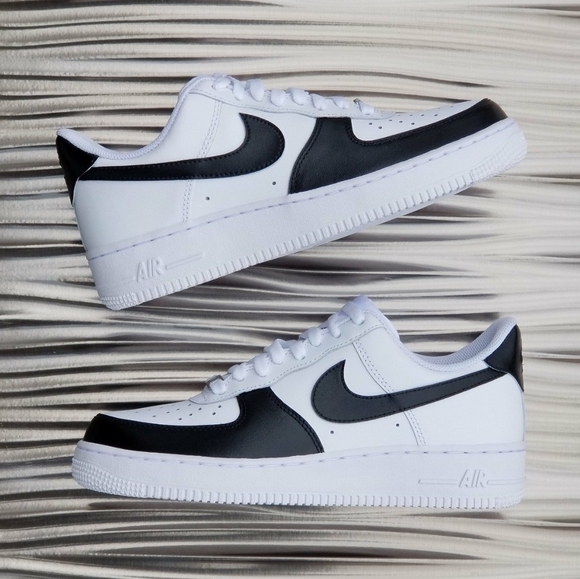 Custom Nike Air Force 1 Black White Panda